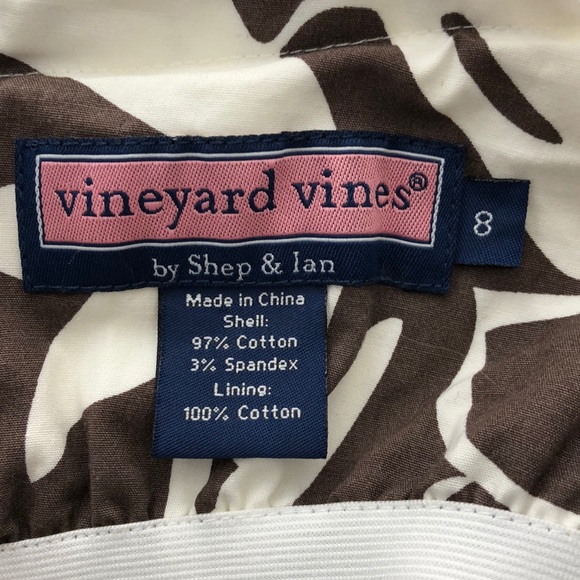 Vineyard Vines Brown Cream Palm Leaf Print Dress - Picture 5 of 5
